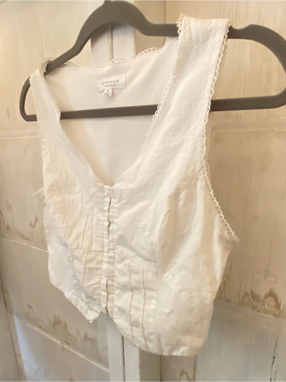 Kirious White V-Neck Button-Front Camisole - Picture 7 of 11